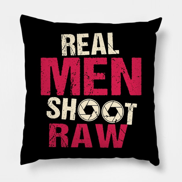 Real Men Shoot Raw Pillow by Cooldruck