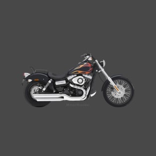 Harley Dyna Wide Glide, flames s T-Shirt