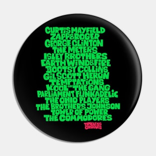 Funk Legends: The Groovy Rhythm of Cult Bands Pin