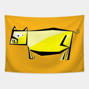 Yellow pig Tapestry