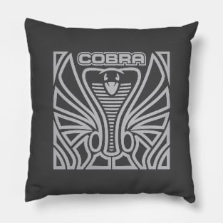 Cobra Hood Art (Silver on Dark Gray) Pillow