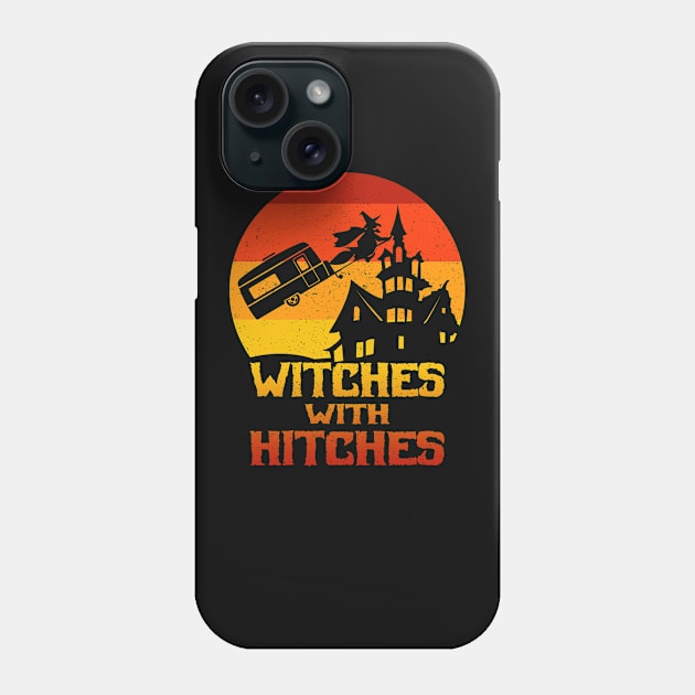 Witches With Hitches Travel Trailer Camping Halloween Phone Case by screamingfool
