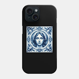 Delft Tile With Woman Face No.4 Phone Case