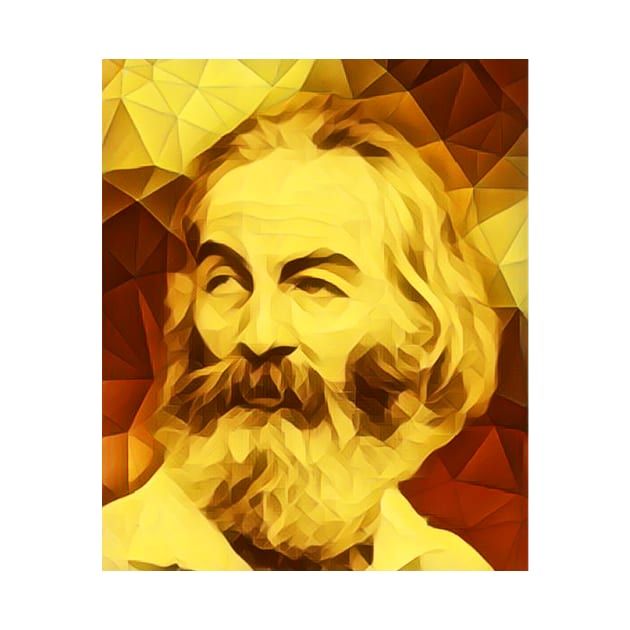 Walt Whitman Golden Portrait | Walt Whitman Artwork 11 by JustLit