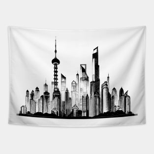 Shanghai Cityscape Tapestry