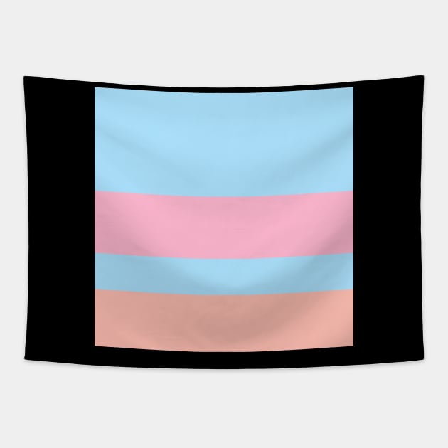 A lovely unity of Powder Blue, Soft Blue, Little Girl Pink, Very Light Pink and Pale Rose stripes. - Sociable Stripes Tapestry by Sociable Stripes