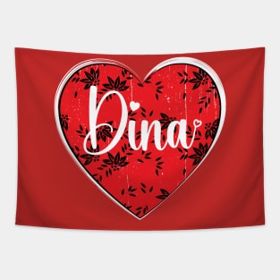 I Love Dina First Name I Heart Dina Tapestry