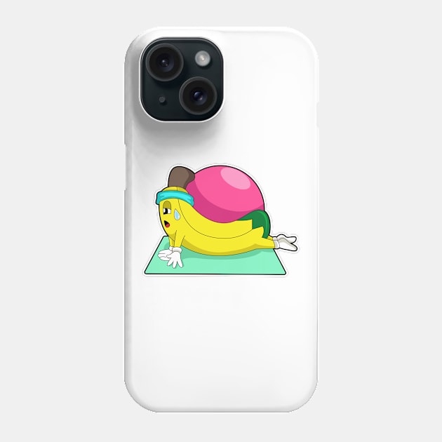 Banana at Yoga Fitness Phone Case by Markus Schnabel