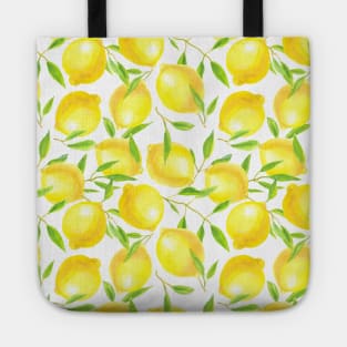 Lemons and leaves  pattern design Tote