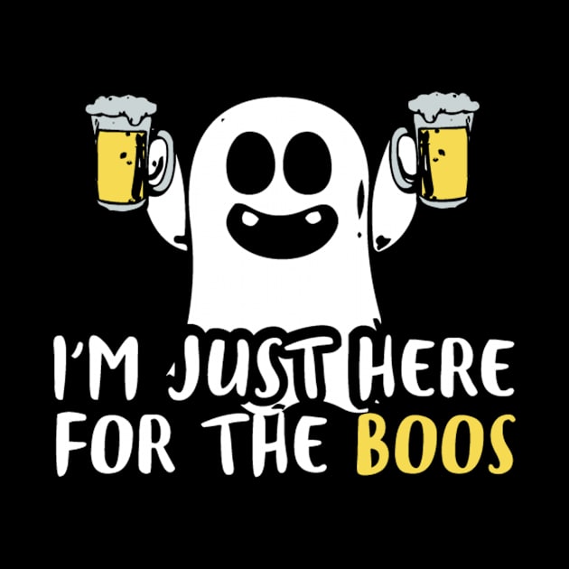 Funny Just Here For The Boos Halloween Design graphic by Blue Zebra
