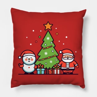 Santa and a Snowman Pillow