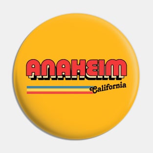 Anaheim, CA \/\/\/\ Retro Typography Design Pin