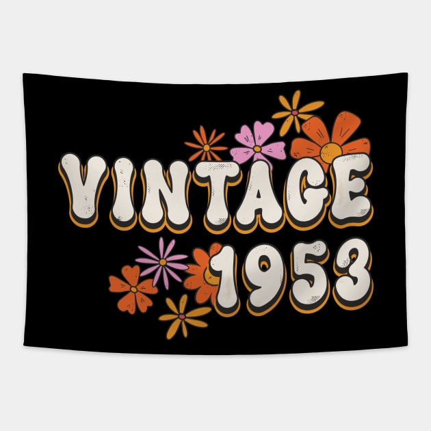 70th Birthday Vintage 1953 Womens Retro Groovy Style Tapestry by FloraLi