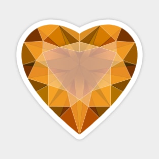 Orange Citrine Heart Shaped Gemstone Magnet