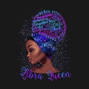 Libra Girl Shirt Black Queen Was Born in Libra Birthday Gifts T-Shirt