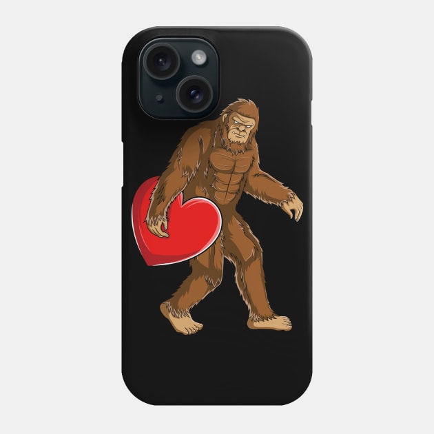 Bigfoot Sasquatch Heart Valentines Day Gift Boys Kids Phone Case by HCMGift