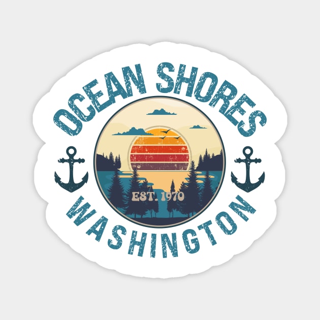 OCEAN SHORES WASHINGTON EST 1970 Magnet by HomeCoquette