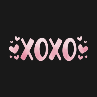 XOXO with Hearts Pink Watercolor T-Shirt