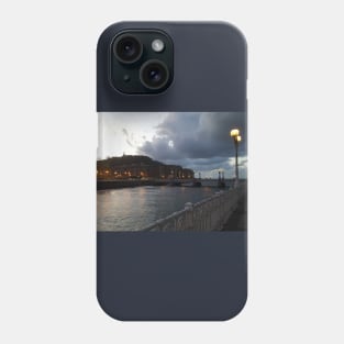 San Sebastian - Donestia - north Spain - the Basque country - Bay of Biscay- A walk by the bridge at sunset Phone Case