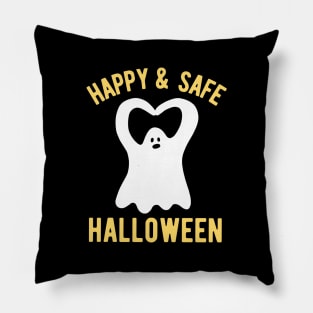 Happy and Safe Halloween Ghost Pillow