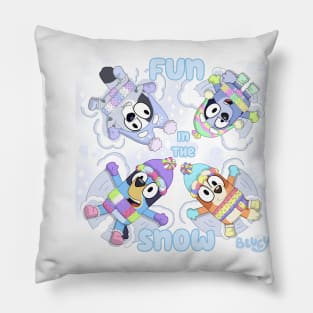 Bluey - Fun in the snow with the Heeler girls! Pillow