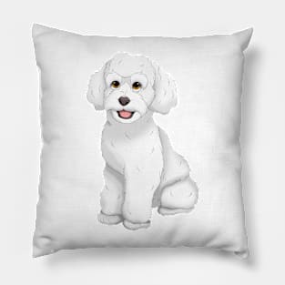 White Toy Poodle Dog Pillow