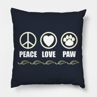 Peace, Love, Paw Pillow