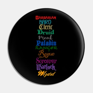 RPG Classes Pin