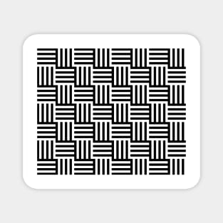 Black and White Geometric Lines Magnet