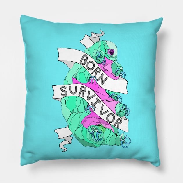 Born Survivor Tardigrade Pillow by Tinker and Bone Studio