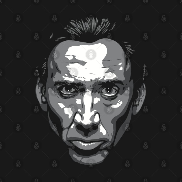 Nicolas Cage greyscale by @johnnehill