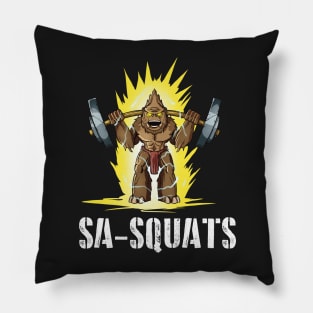 Sasquatch Squats (Sa-Squats)(White Text Variant) Pillow