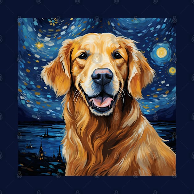 Golden Retriever Night by NatashaCuteShop