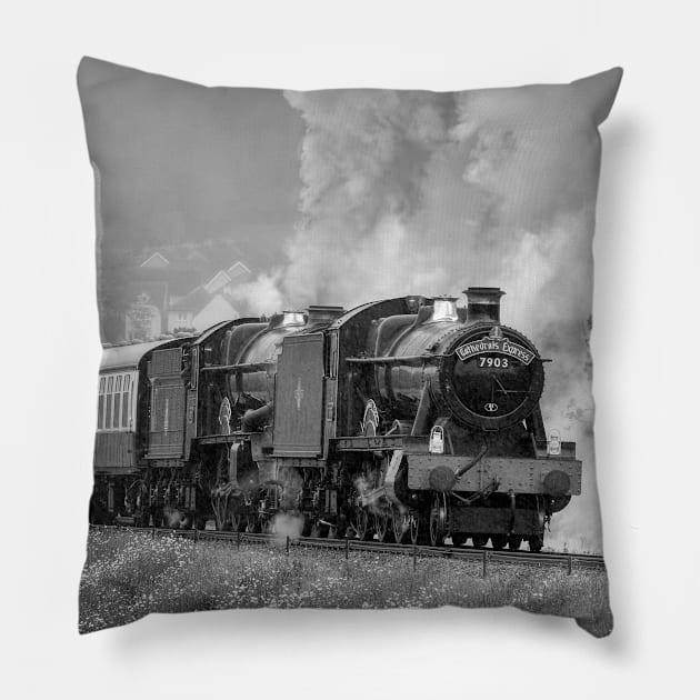 Hall and King - Black and White Pillow by SteveHClark