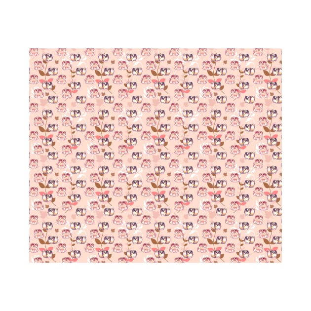 Pink Leaf Pug Pattern by saradaboru