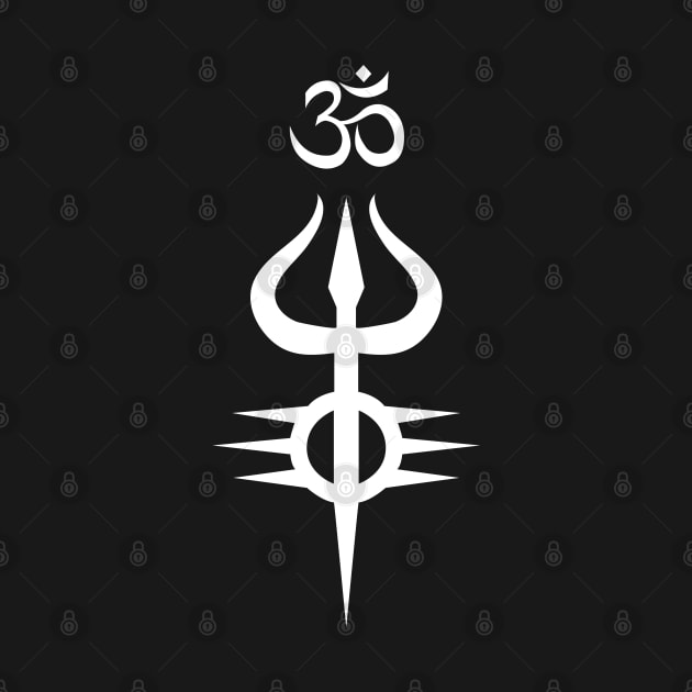 Shiva Symbol White by Gumless