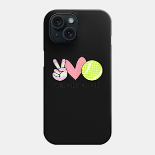 Peace Love Tennis Cute Design for men Women Teen Little Girl Phone Case