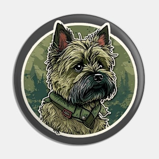 Cairn Terrier Camouflage Motif Pin