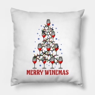 Merry Winemas. Funny Christmas Sweatshirt for Wine Lovers. Pillow