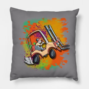 aggressive forklift driver Pillow