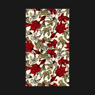 Red and white fish pattern T-Shirt