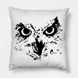 Minimal Owl Eyes Surreal Pillow