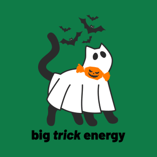 Big Trick Energy Ghost Cat T-Shirt