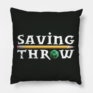 Classic Saving Throw Logo - White Pillow