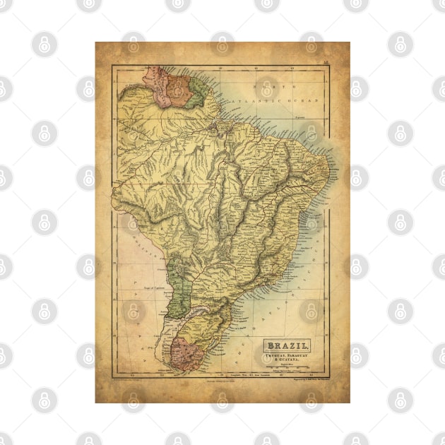 Old Map - Vintage - Brazil - Brazil by Labonneepoque