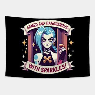 armed and dangerous- jinx power v2 Tapestry