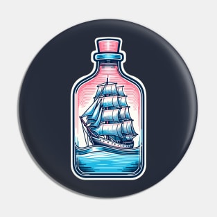 Sailing ship inside a bottle Pin