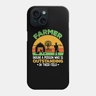 Farmer Definition Funny Farming Farm Tractor Animals Phone Case