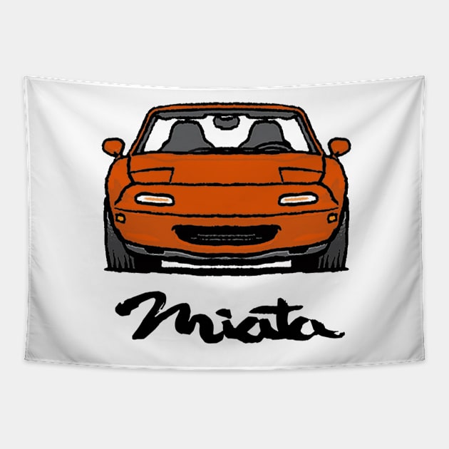 MX5 Miata NA Orange Tapestry by Woreth