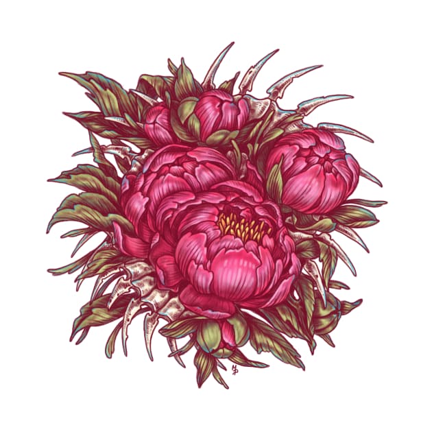 Peonies and bones by Dimary